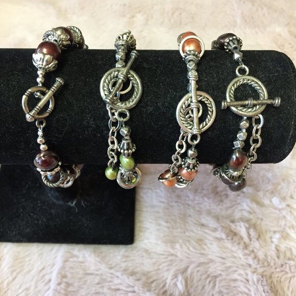 Dyed Cultured Pearl Bracelets Set of 4 - Picture 4 of 7